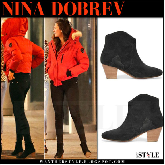 Isabel Marant Dicker Black Suede Ankle Boots Booties Western Cowboy Heel sz 37 - Picture 16 of 16